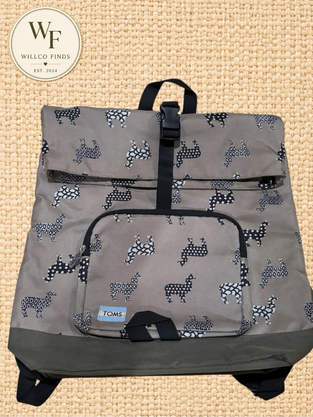 TOMS Limited Edition StandUp Llama Roll Top Backpack Anti Bullying